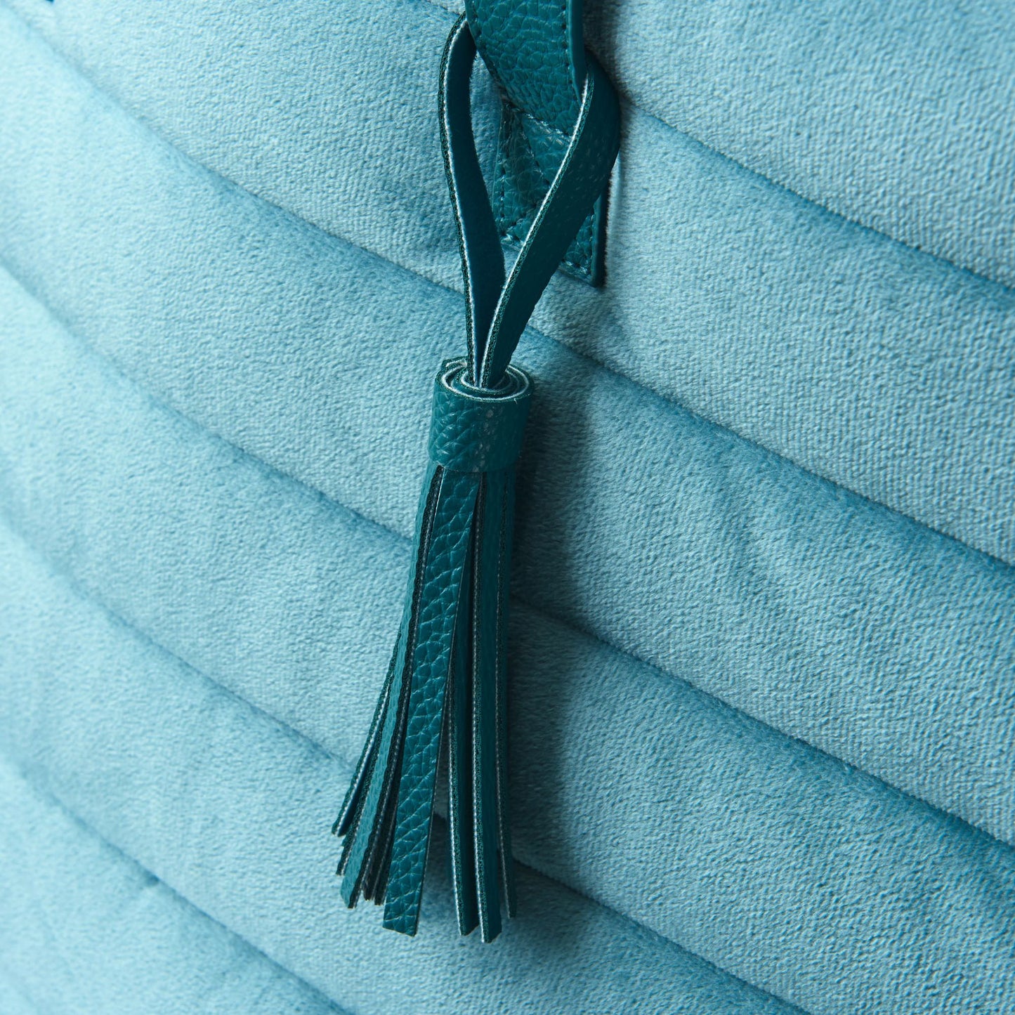 B&N Exclusive Silvery Blue Quilted Velvet Tote