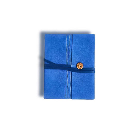 HANDSTITCHED BLUE SUEDE JOURNAL