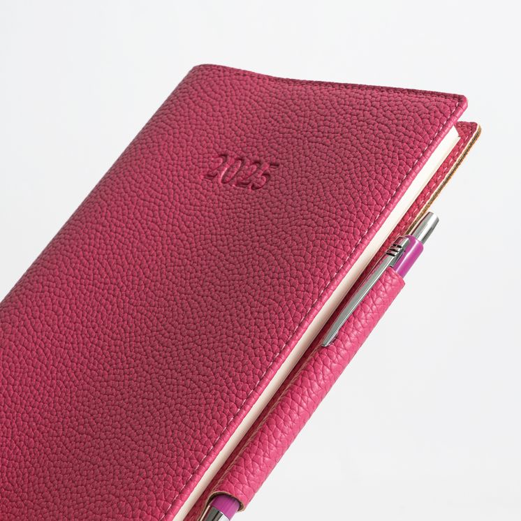 2025 Desk Weekly Planner Fuxia with Pen