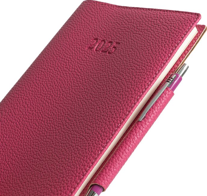 2025 Desk Weekly Planner Fuxia with Pen