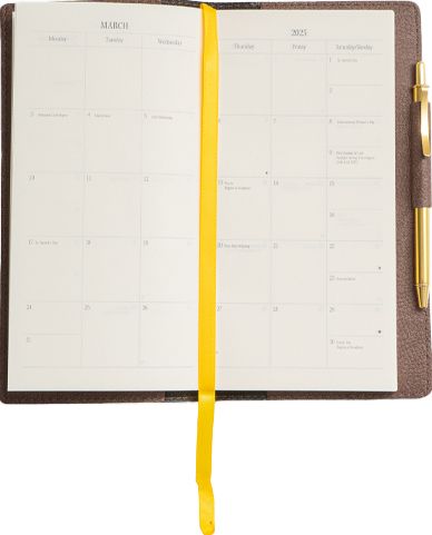 2025 Pocket Monthly Planner Charme Brown
