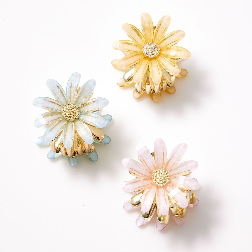 Mini Daisy Hair Clips, Set of 3