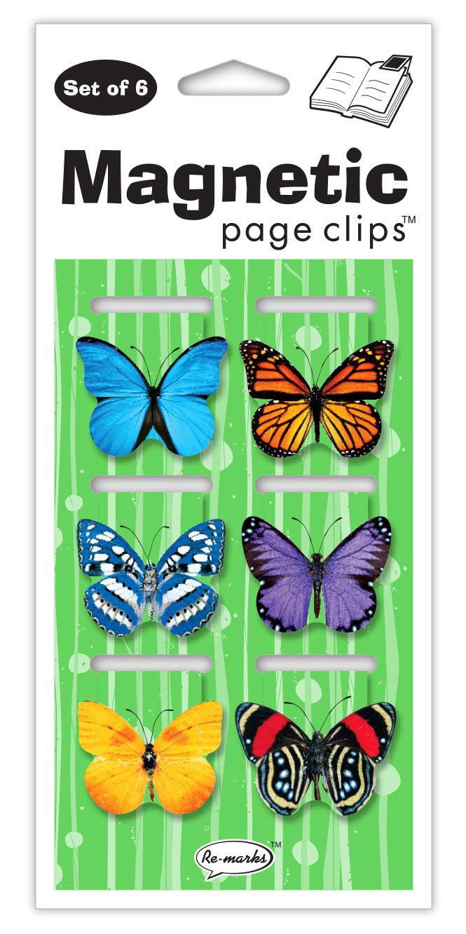 Mini Butterfly Die Cut Pageclip Bookmarks Set of 6