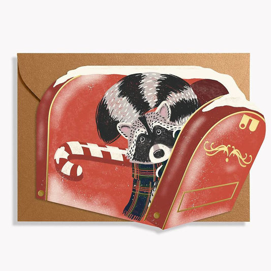 XMAS OFF/FOIL/DIECUT A7 Raccoon Mail FLD S/10