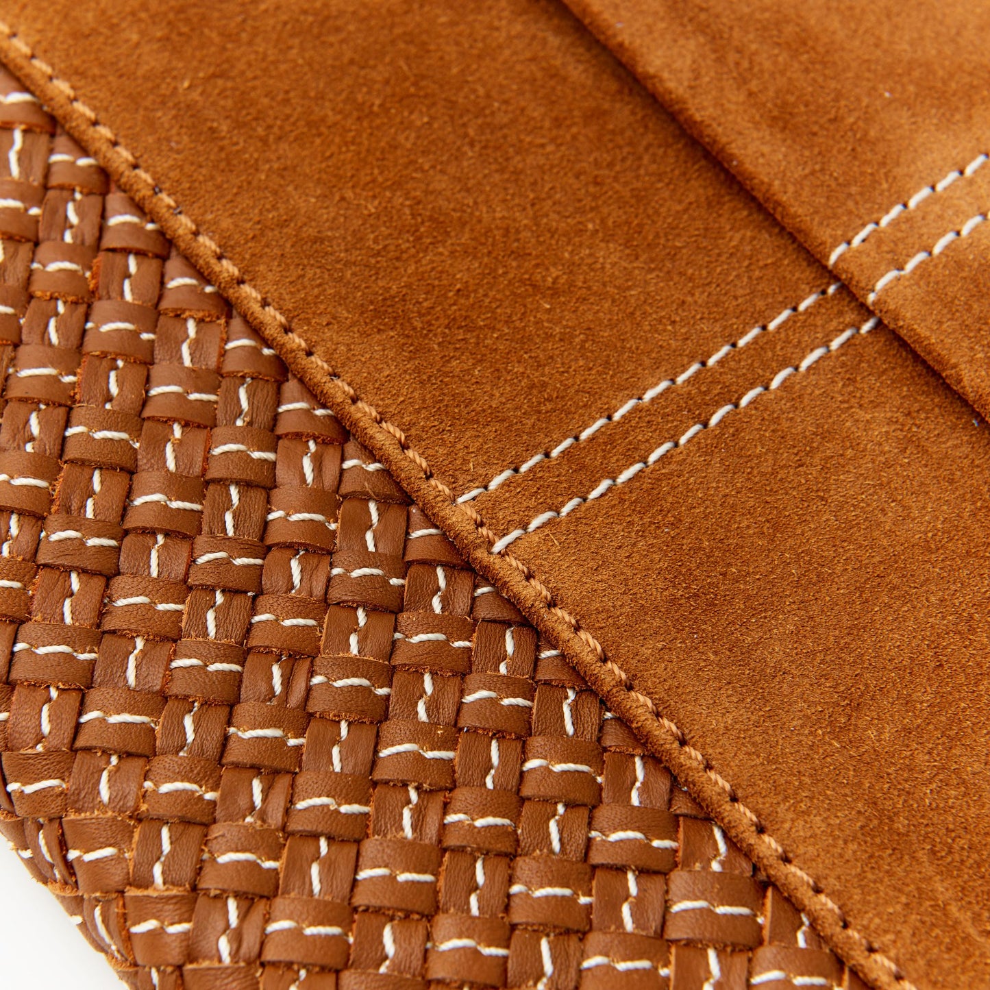 BROWN SUEDE JOURNAL WITH WEAVE DESIGN