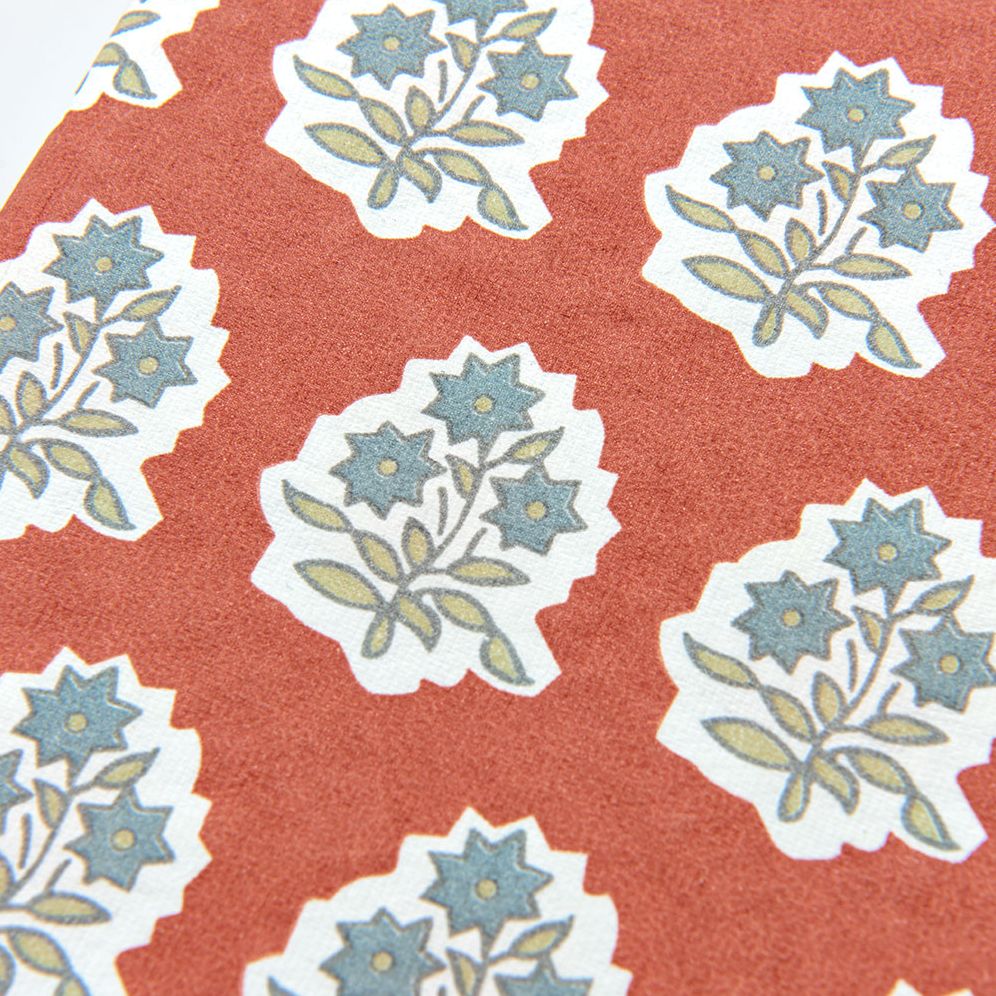 RED AND BLUE FLORAL HARDCOVER NOTEBOOK