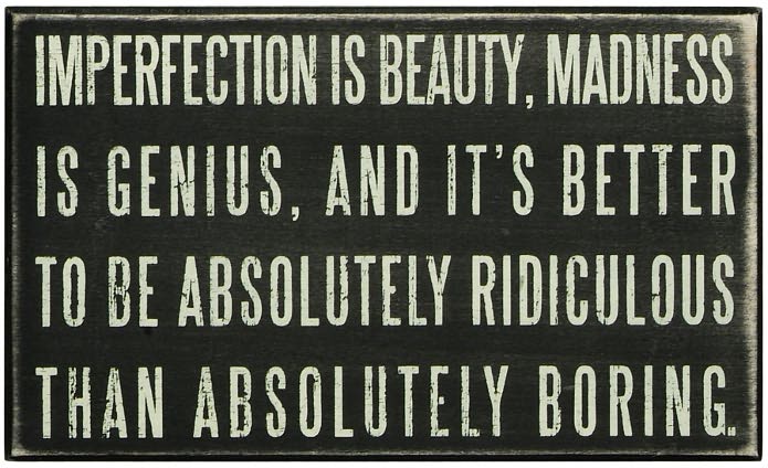 Imperfection is Beauty Box Sign (6 X 10 X 1.75)