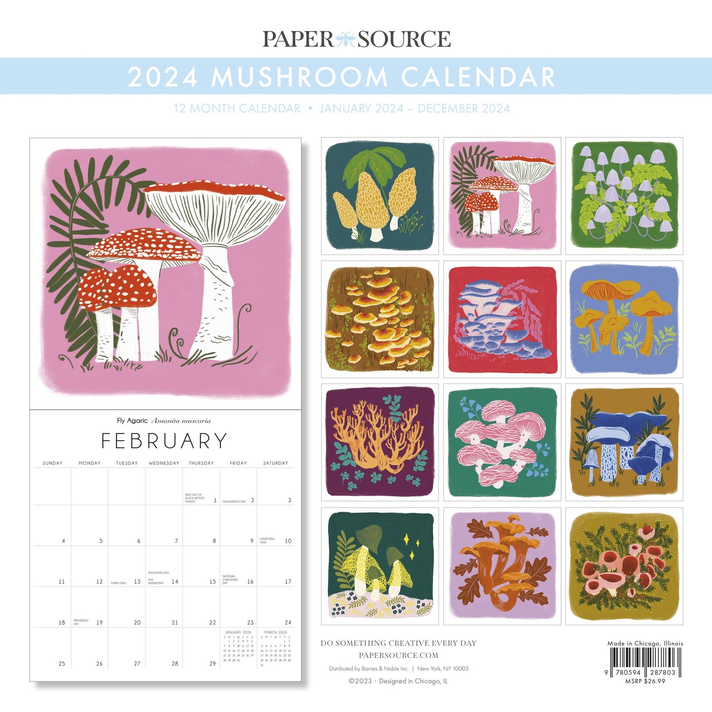 2024 Mushrooms Wall Calendar