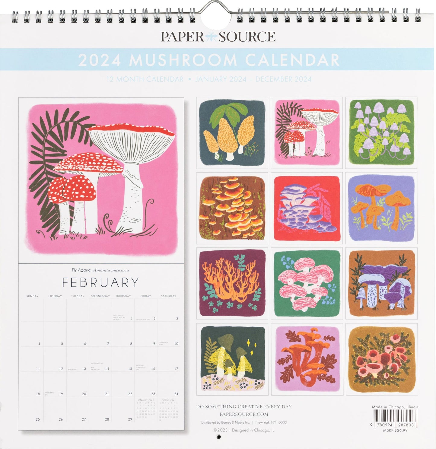 2024 Mushrooms Wall Calendar