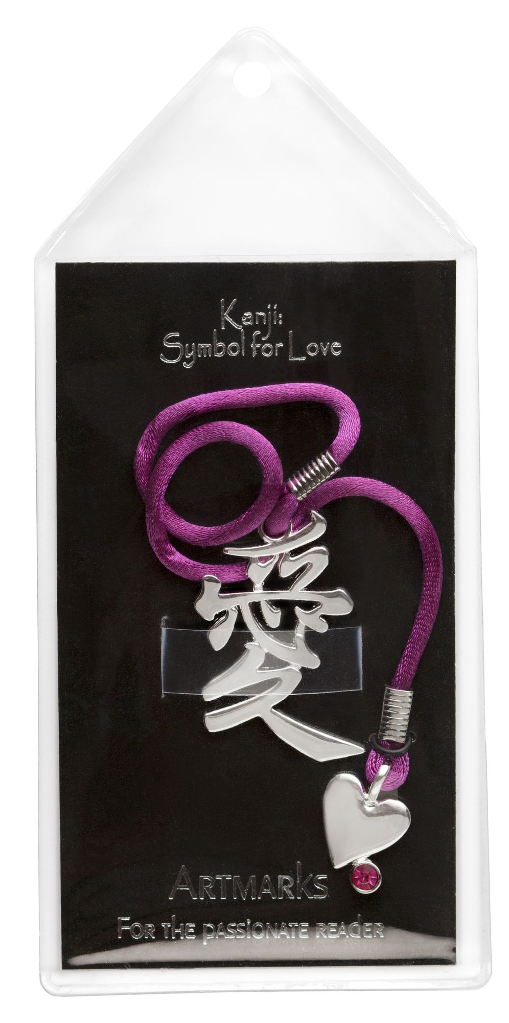 Kanji Love Symbol Metal Charm Bookmark