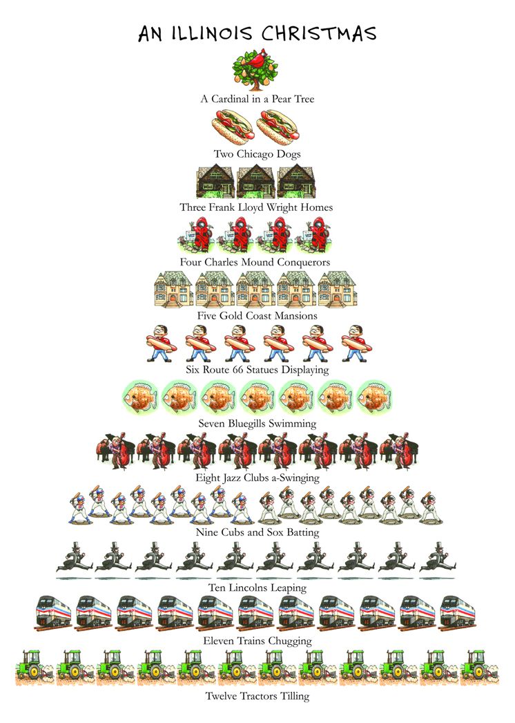 Illinois Xmas Christmas Boxed Card