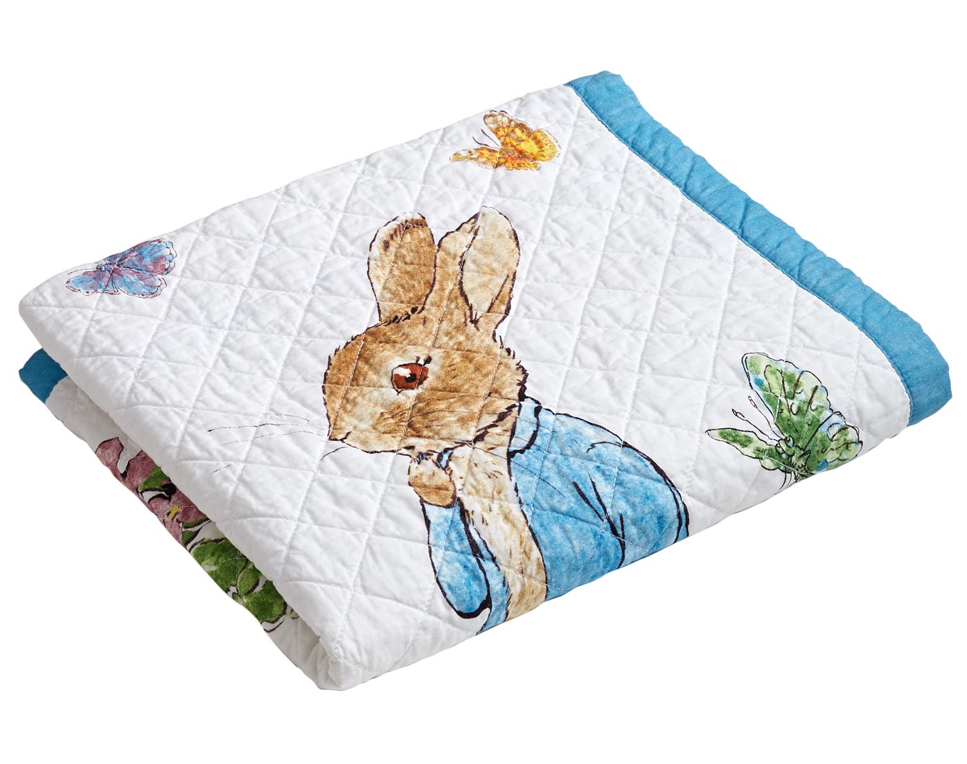 Peter Rabbit Story Book White and Blue Border Children's Throw 38" x 48"