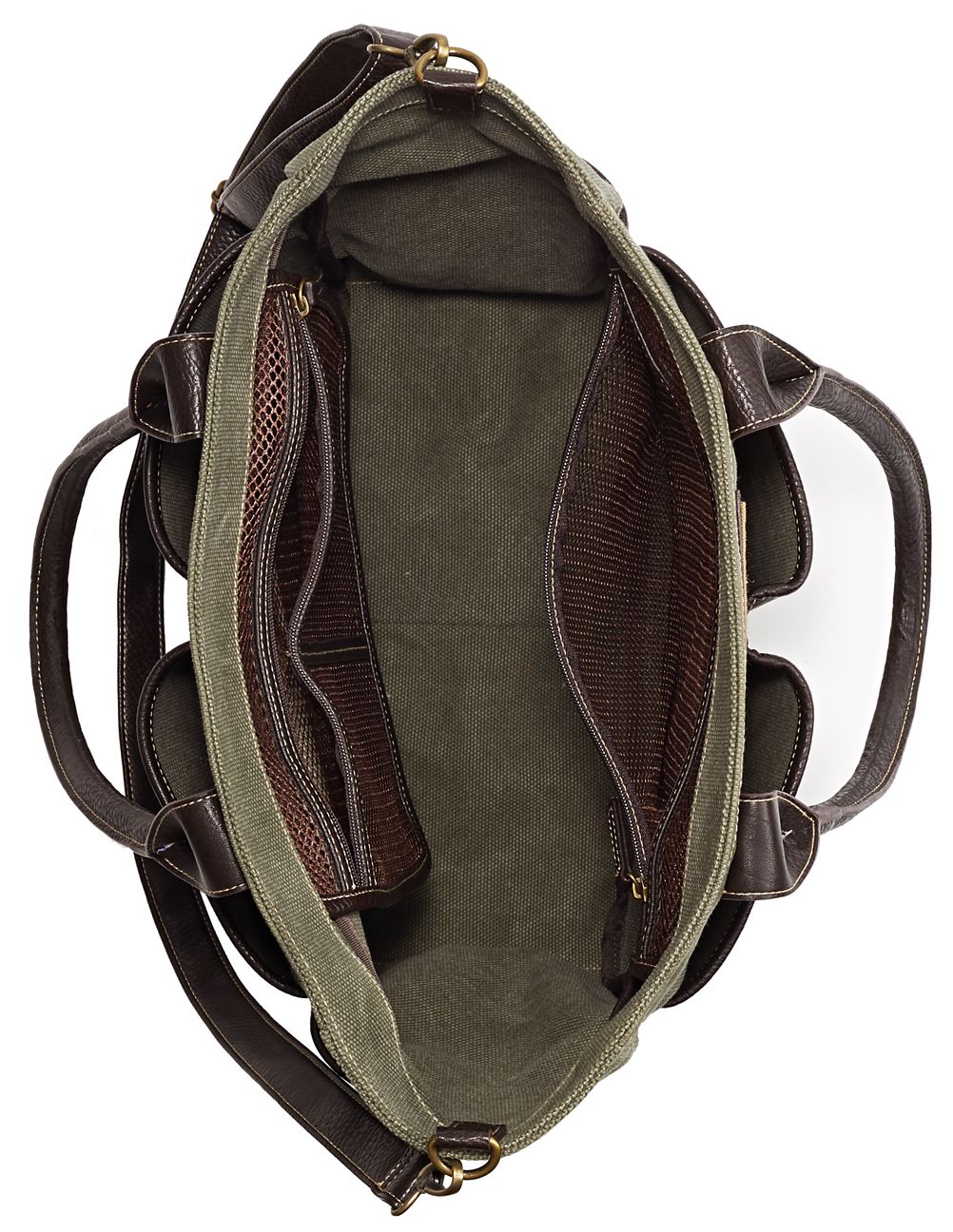 Barnes & Noble Olive Utility Book Tote with Pockets (12.75" x 13.5" x 6")