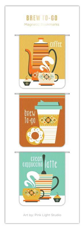 Brew To-Go 3-Piece Magnetic Bookmark