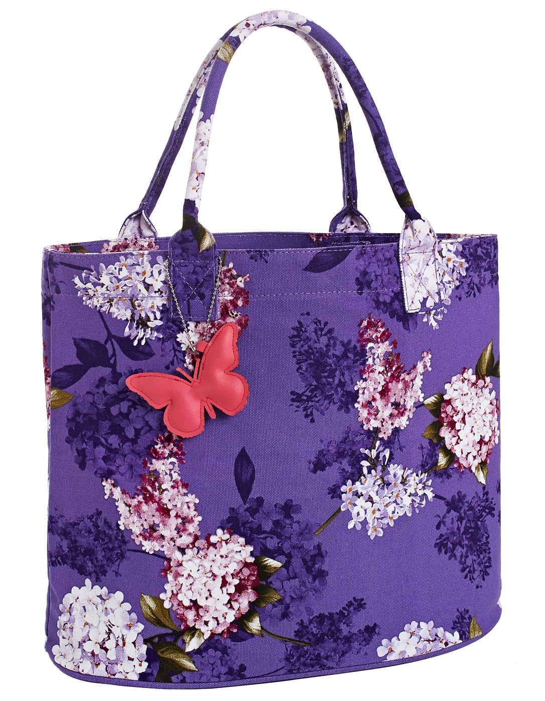 Spring Floral Hydrangea Brilliant Purple Canvas Tote (15.75" x7"x13.75")