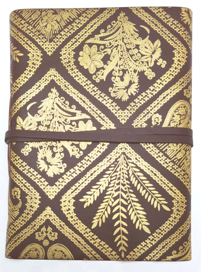 Bombay Tie Gold Embossed Journal in Brown