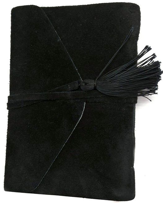 Bombay Tie Suede Tassel Journal in Black 4 x 6