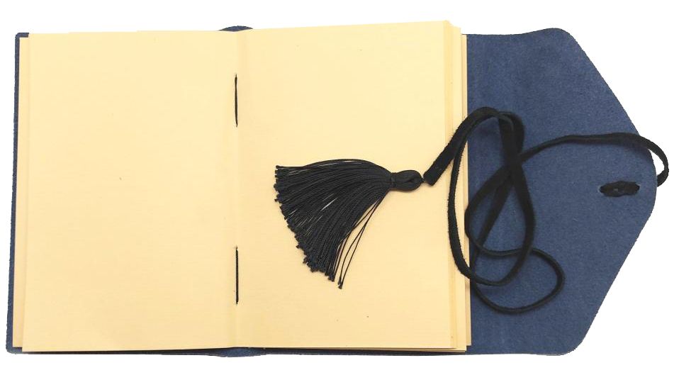 Bombay Tie Suede Tassel Journal in Black 4 x 6
