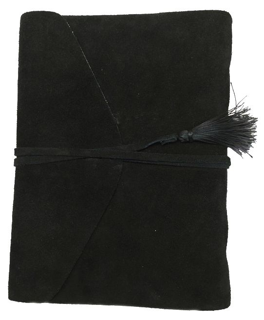Bombay Tie Suede Tassel Journal in Black 6 x 8