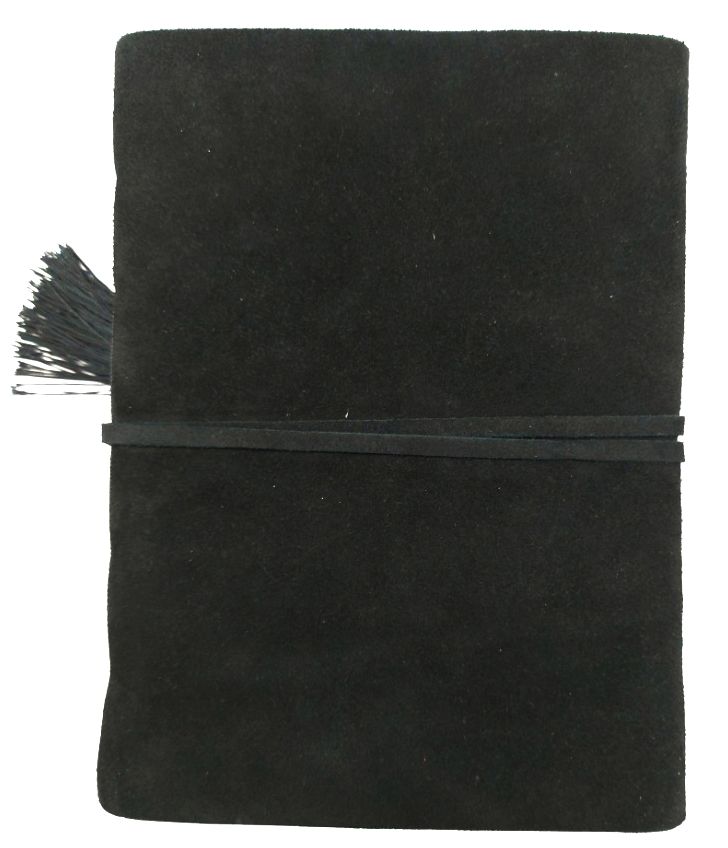 Bombay Tie Suede Tassel Journal in Black 6 x 8