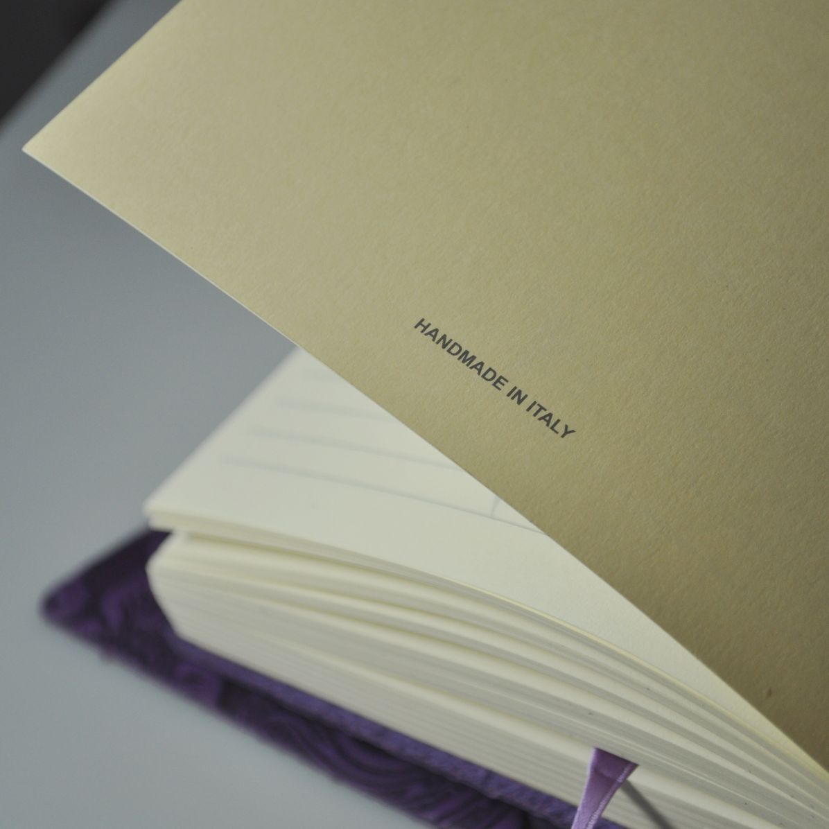 Tivoli Embossed Floral Purple Wrap Italian Leather Journal (6'' x 8.5'')