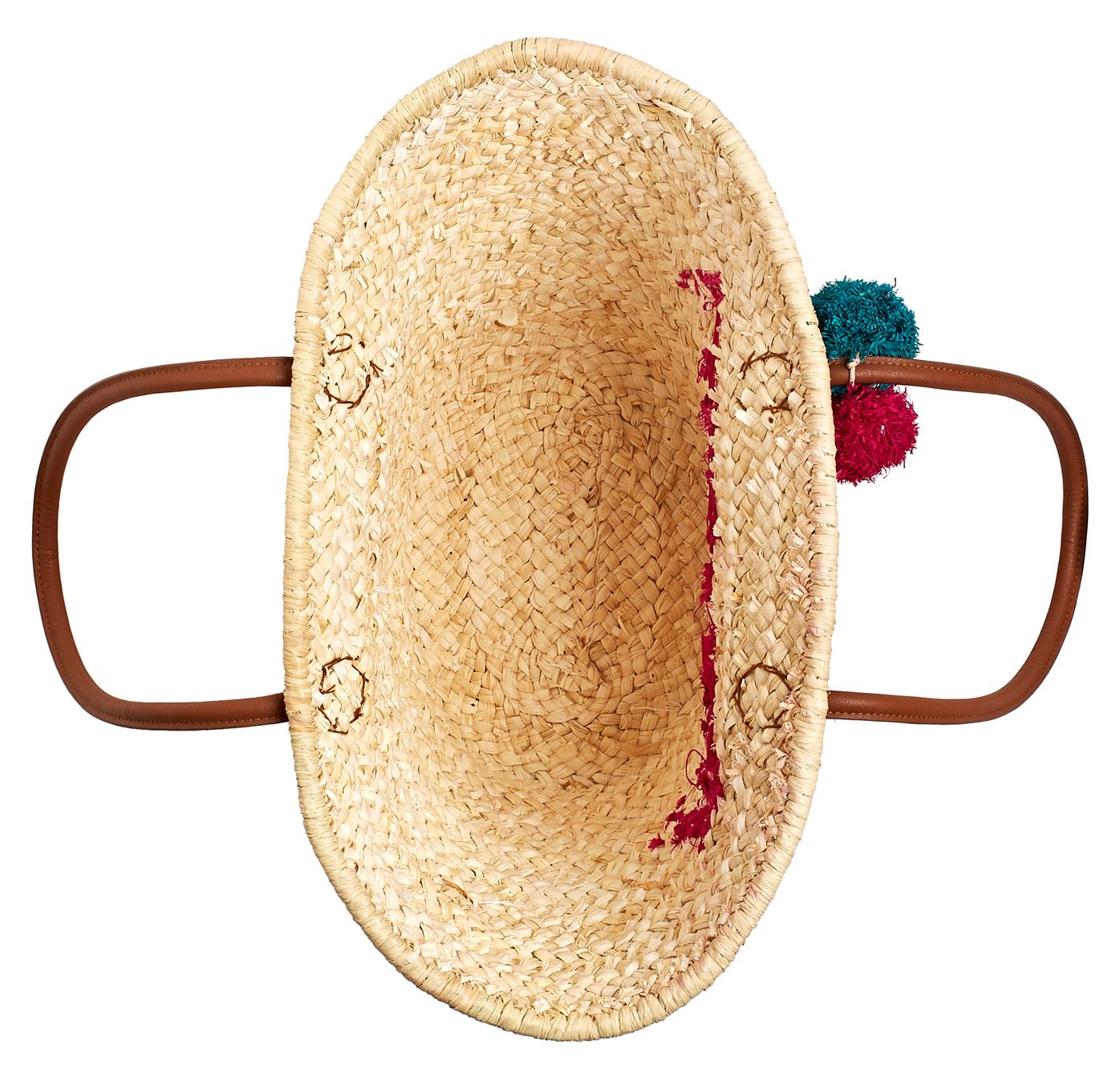 Summer Dreams ''Bon Jour'' Raffia Tote w/ Leather Handles Bon Jour ( 21.5''x12''x11'')