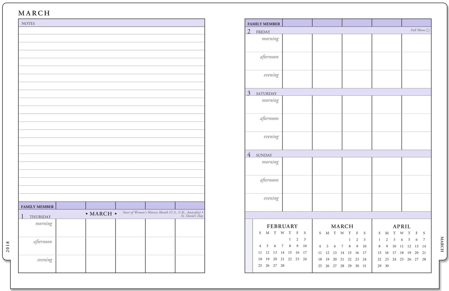 2018 Weekly Desk Mom's Hydrangeas Engagement Calendar