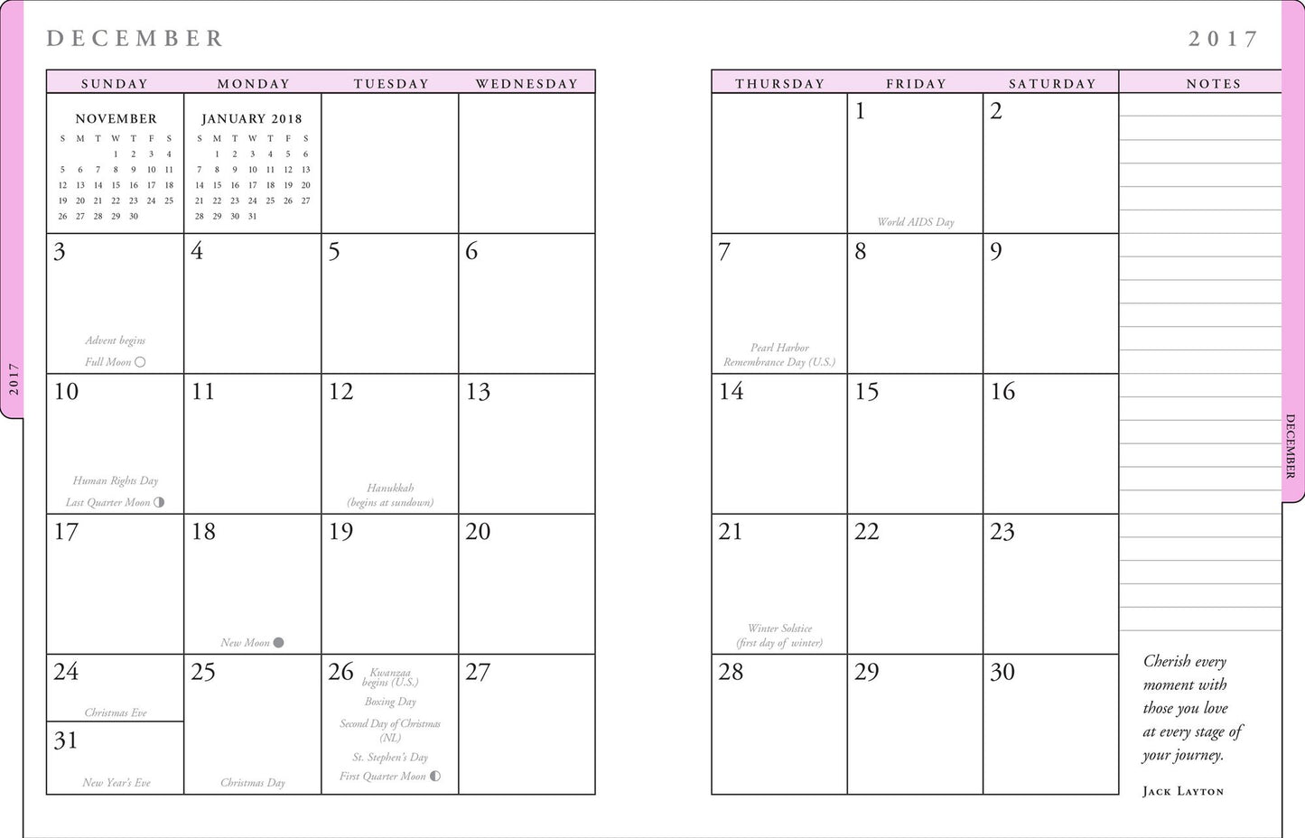 2018 Weekly Desk Mom's Owl Forest Engagement Calendar