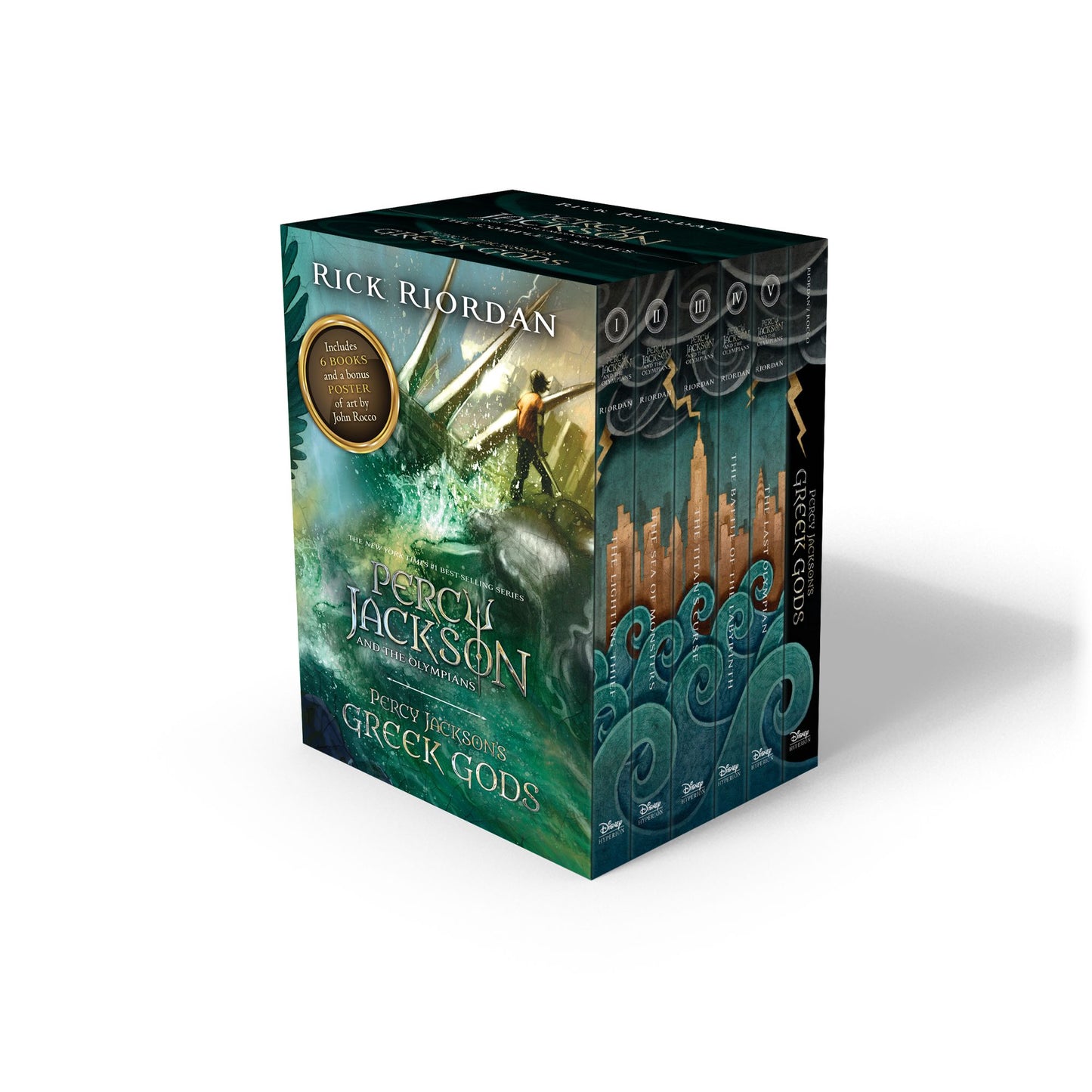 Percy Jackson and the Olympians 6 book paperback boxed set (w/ poster)
