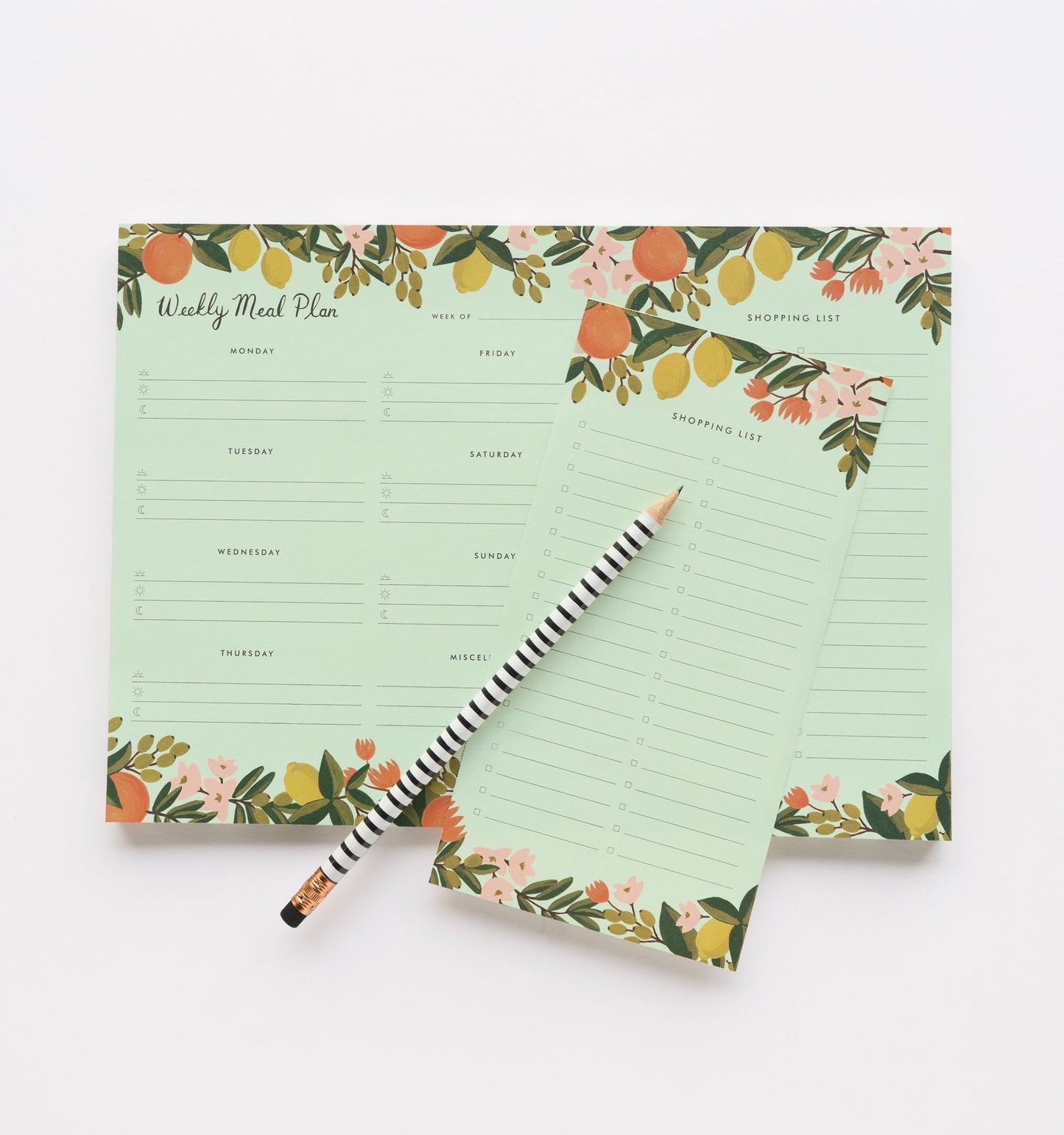Citrus Floral Weekly Meal Planner Notepad