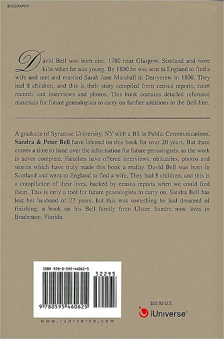 David Bell and Family: Born Circ 1780 in Scotland and His Descendents