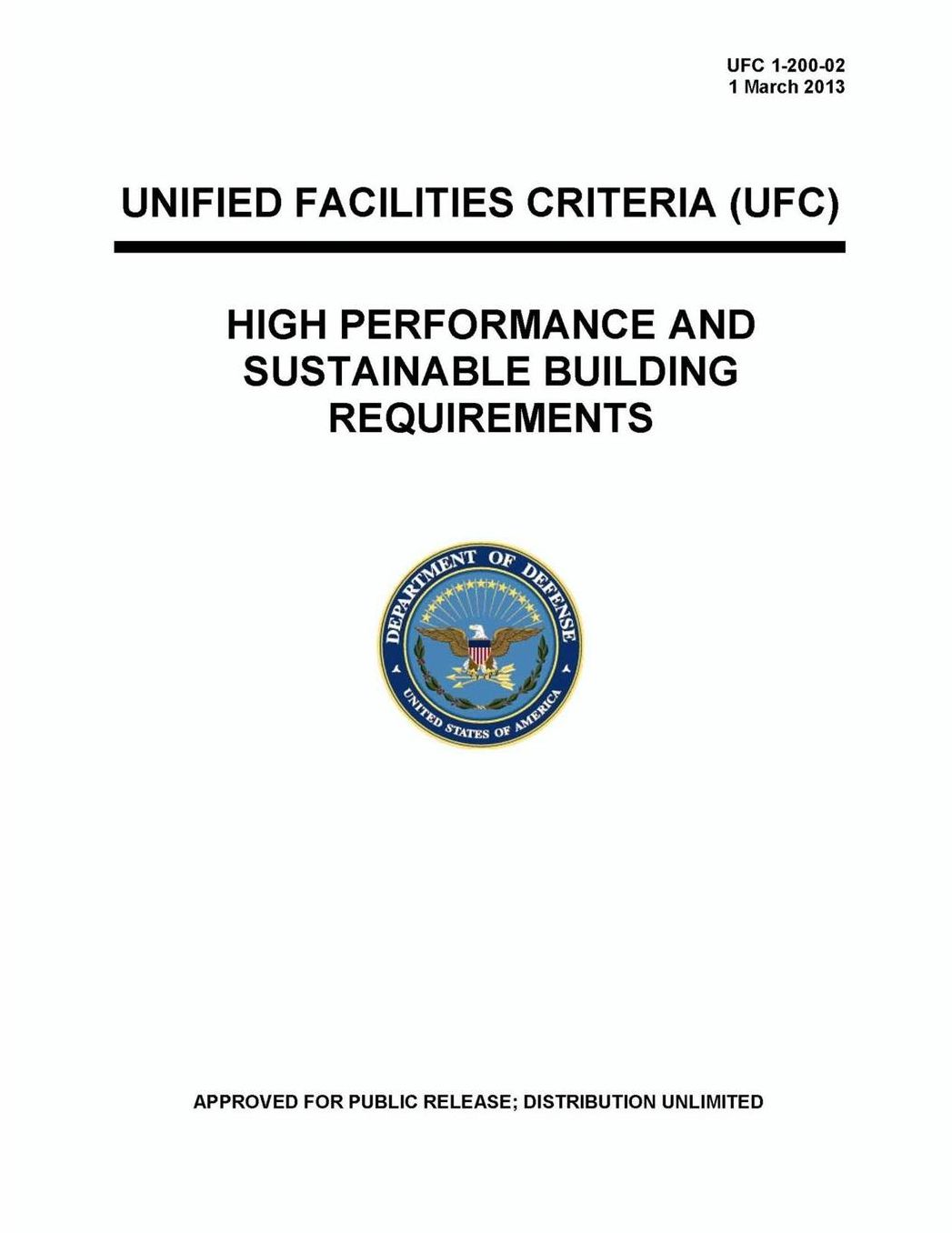UFC 1-200-02 High Performance and Sustainable Building Requirements