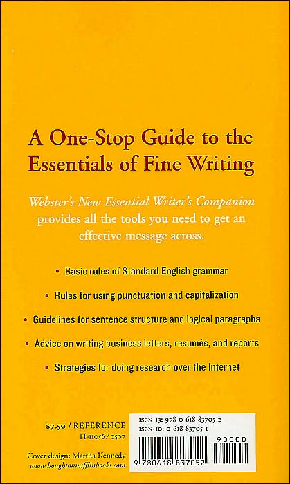 Webster's New Essential Writer's Companion: A Concise Guide to Writing Effectively for Home, School, or Office