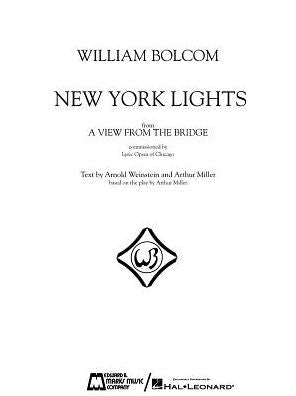 William Bolcom New York Lights: From a View from the Bridge
