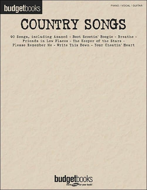 Country Songs - Piano/Vocal/Guitar, Budget Books