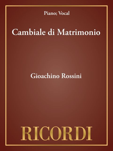 Cambiale di Matrimonio: Vocal Score