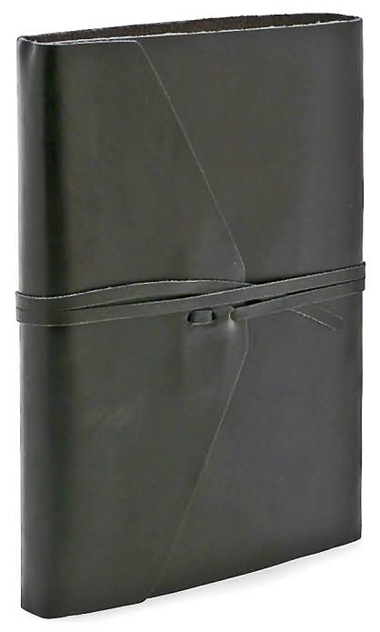 Bombay Black Leather Journal with Tie (6" x 8")