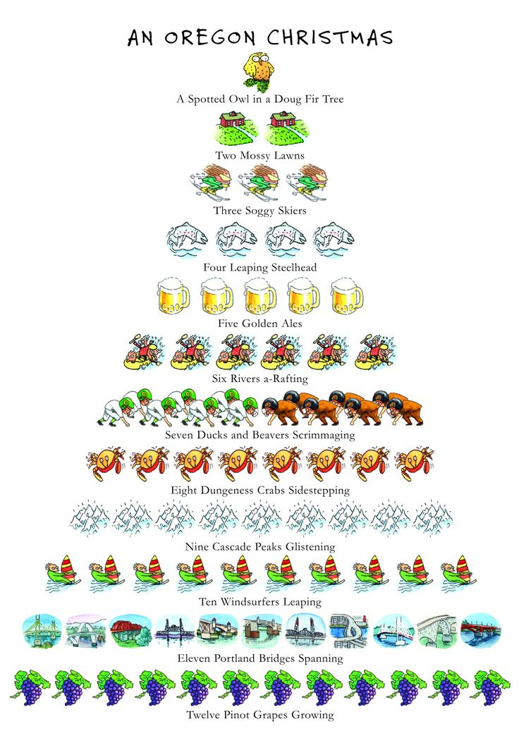 Oregon Xmas Christmas Boxed Card