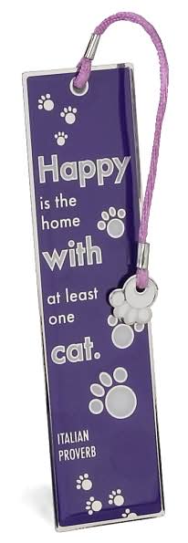 Purple Pet Cat Metal Bookmark