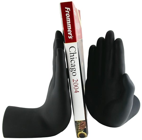 High Five Bookends, Black - Set of 2