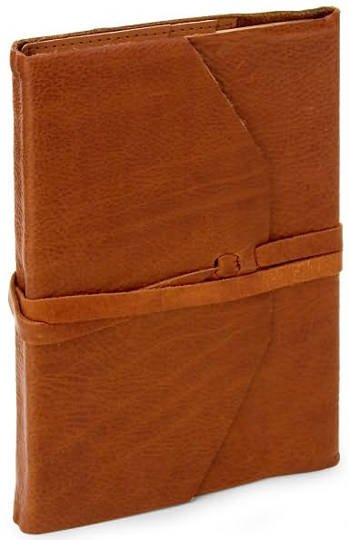 Poet's Cognac Soft Leather Italian Journal with Tie ( 6' x 9")