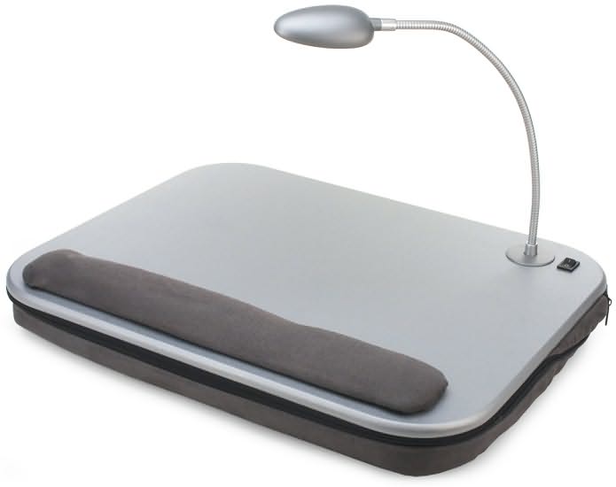Elevation Slate Gray Lapdesk with LED Light and Adjustable Base