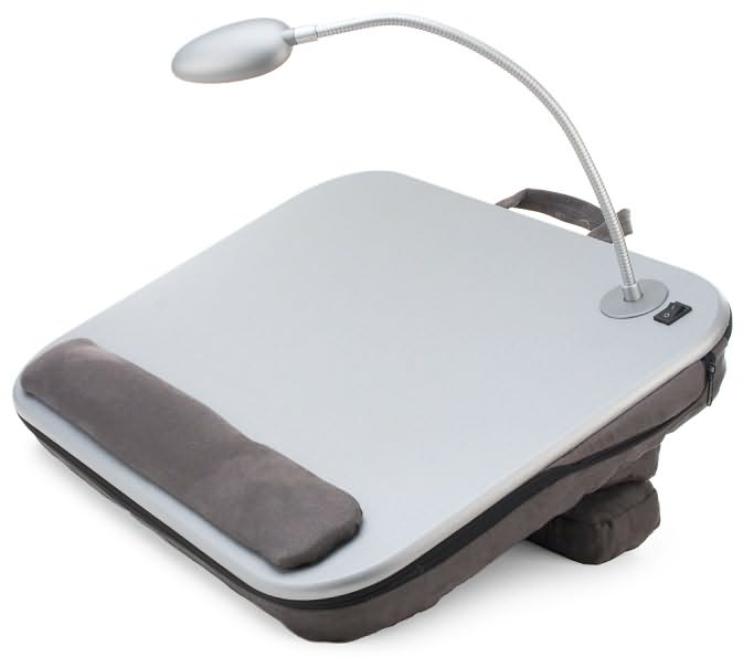 Elevation Slate Gray Lapdesk with LED Light and Adjustable Base