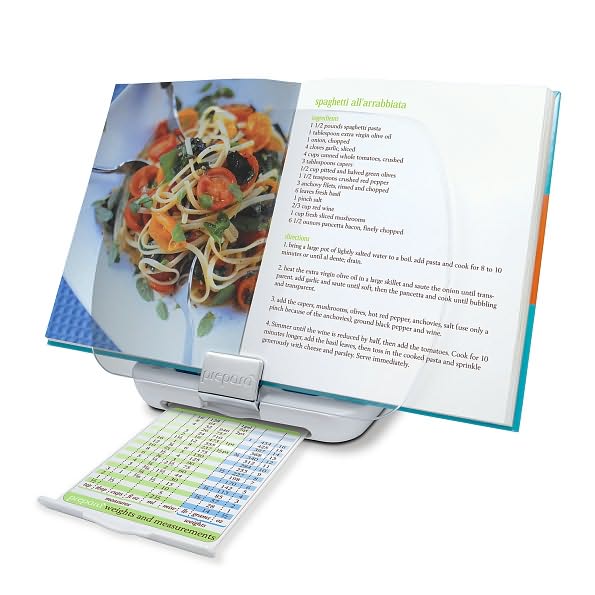 Chef's Center White & Silver Cookbook Holder