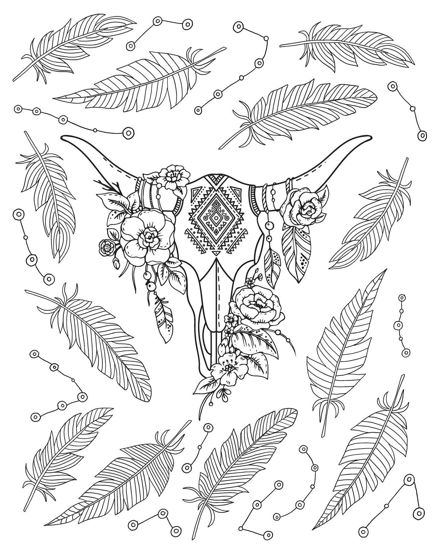 Boho: Coloring Book: Color-Your-Own Gallery Wall Art