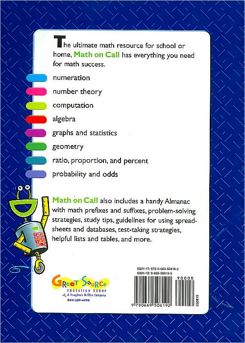 Great Source Math on Call: Handbook Softcover Grades 6-8