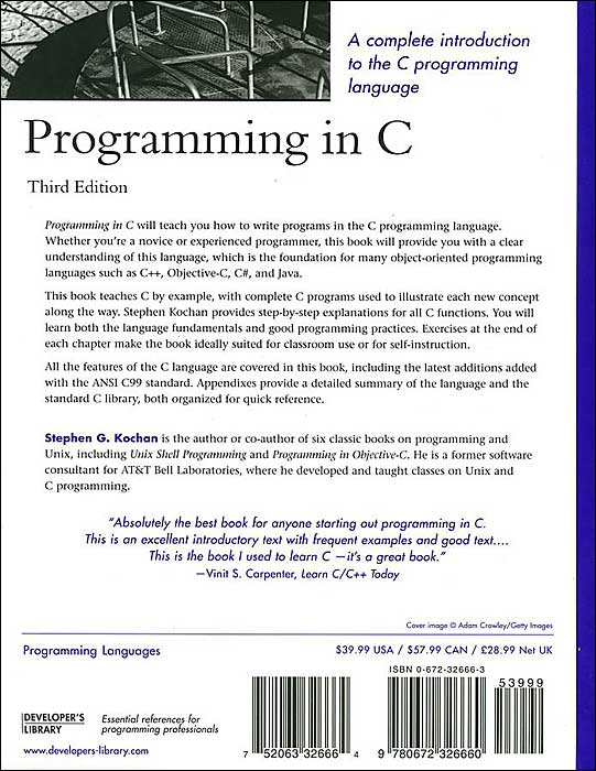 Programming in C: A Complete Introduction to the C Programming Language