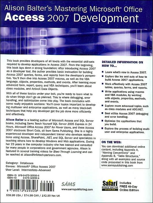 Alison Balter's Mastering Microsoft Office Access 2007 Development