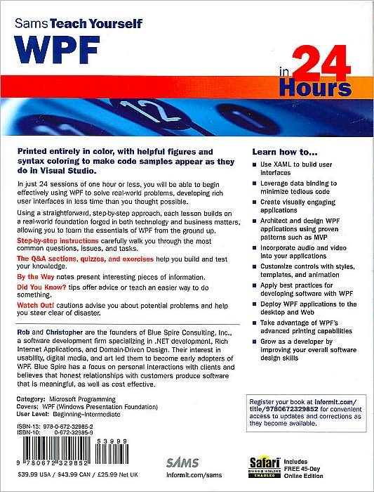 Sams Teach Yourself WPF in 24 Hours (Sams Teach Yourself -- Hours Series)