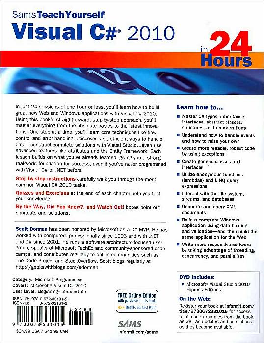 Sams Teach Yourself Visual C# 2010 in 24 Hours: Complete Starter Kit